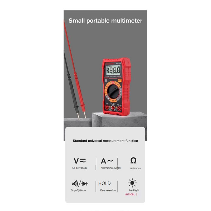 BHBL HT108L Multimeter Digital Professional Voltmeter Ammeter Range 600V 10A AC DC Tester