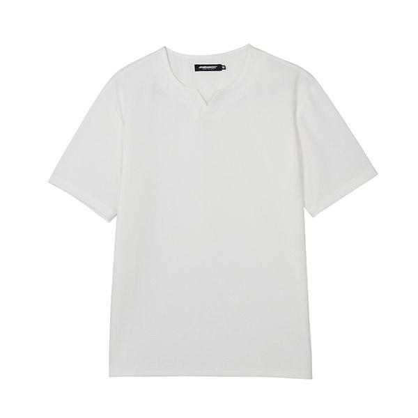 JAMBANGEE Men'S) V-Neck Slit Short Sleeve T-Shirt_An2Wts305-Ow
