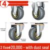 3-Inch Heavy Duty Swivel Wheel Hand Truck with Brake and Silent Rubber Casters