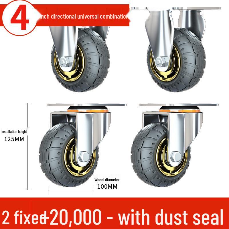 3-Inch Heavy Duty Swivel Wheel Hand Truck with Brake and Silent Rubber Casters