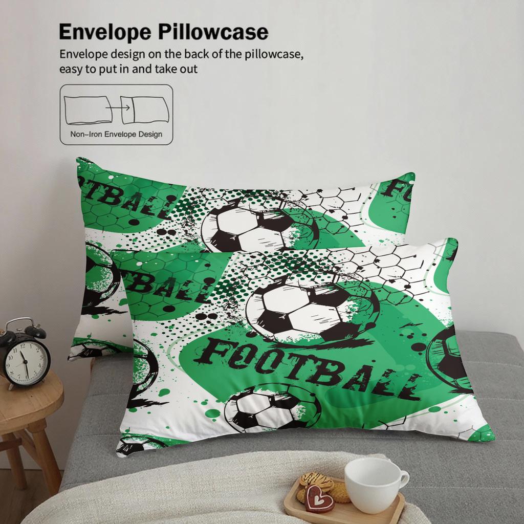 3pcs Bedding Set Cartoon Football 3D PrintED Brushed Comfortable Duvet Cover King Queen Twin Single Size Bithday Gift Room Decor