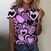 Fashionable Women's T-shirt with Beautiful Heart Print