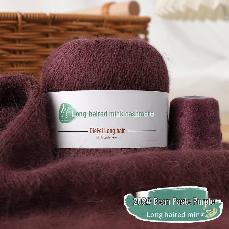 Long-Haired Mink Velvet and Cashmere Yarn: Hand/ Machine-Knitted, Medium-Thick