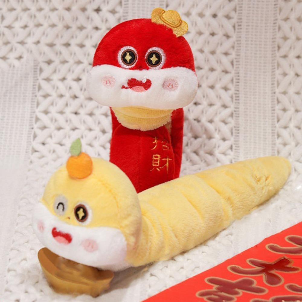 Circle Toy Snake Slap Snap Doll Toy Wrist Style New Year Plush Hand Ring  Children