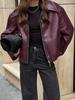 Locomotive leather jacket European and American autumn and winter new loose coat fashion leather jacket new women's coat