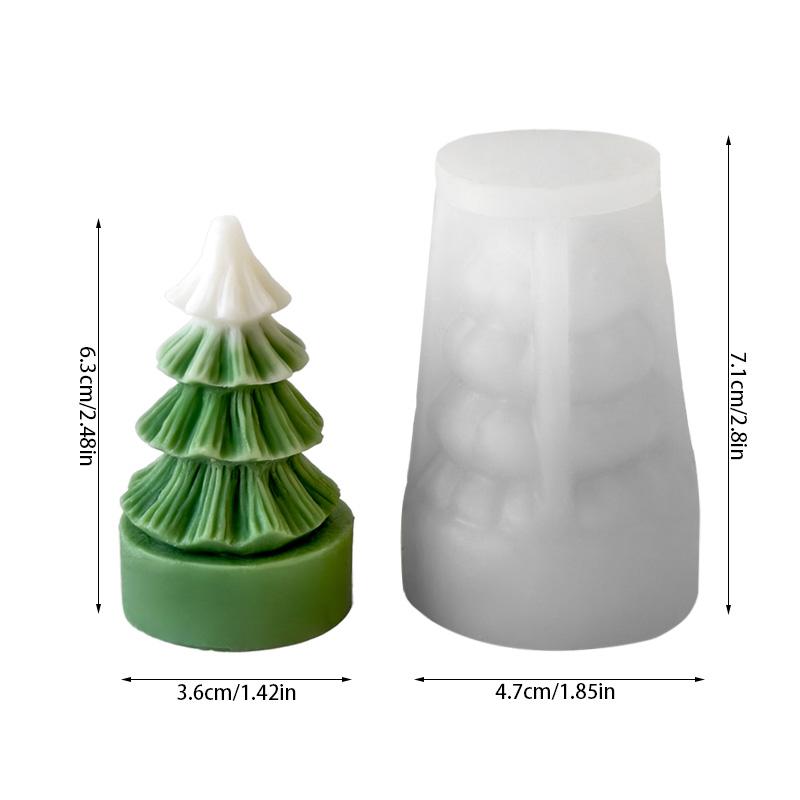 DIY Christmas Tree Candle Silicone Mold Christmas Party Decoration Aromatherapy Plaster Making Mould Home Ornament New Year Gift