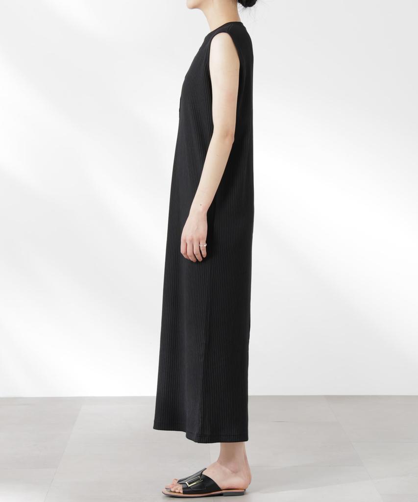 Nano Universe Henley Neck Dry Terry Size S Women's Dress, (010), Black, 669-5119325