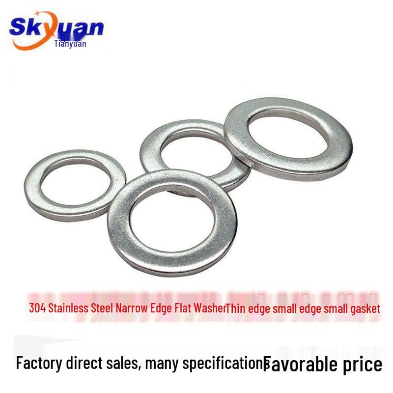 304 Stainless Steel Narrow Edge Thick Pin Shaft Flat Washer M5*9*0.5 – 200 pieces