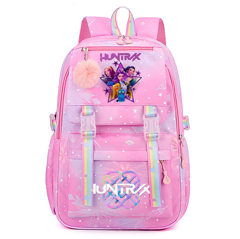 Niedlicher K-Pop Dämonenjäger Aufdruck Große Kapazität Wasserdichter Rucksack Teenger Schüler Mädchen Junge Schultasche Buchtasche Damen Große Kapazität Reisetasche