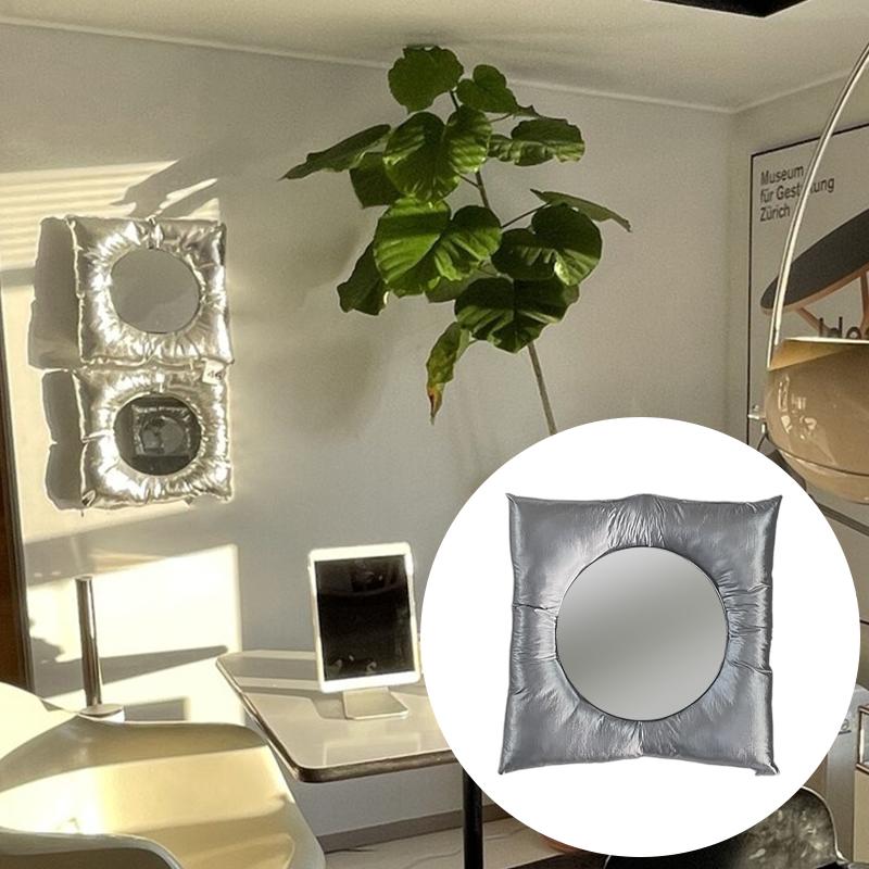 1PC Wall Hanging Mirror Bedroom Pillow Mirror INS Makeup Mirror Creative Square Modern Wall Mounted Mirrors Wall Decor Home