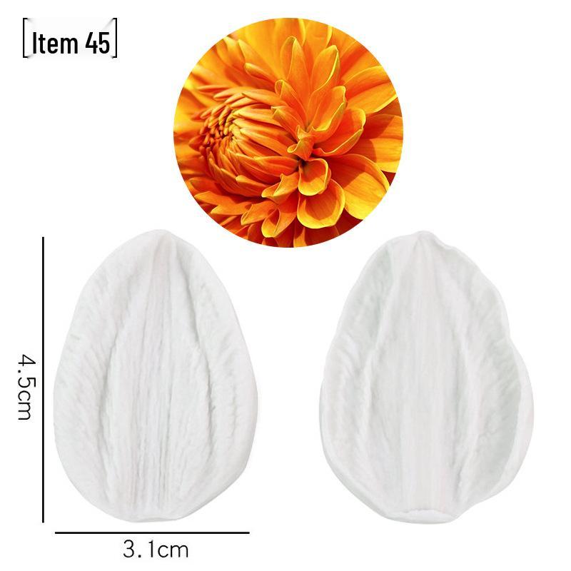 Blütenblatt Silikon Fondant Form Set - Lebensmittelqualität für Baum- und Blumenprägung.