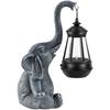 Solar Statue Elephant Figurine Frog Decorative Lanterns Resin 10 Inch for Outdoor Spaces Lawn Garden/Yard Decortion