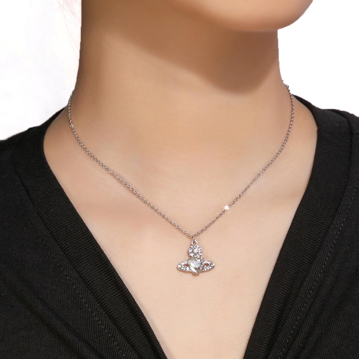 

Sweetheart Butterfly Pendant Necklace with Pearl Tassel