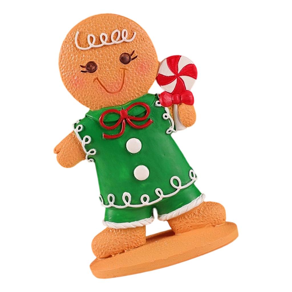 Gingerbread Man Resin Ornament Christmas Figurine Decoration For Tabletop Shelf Display Holiday Party Centerpieces