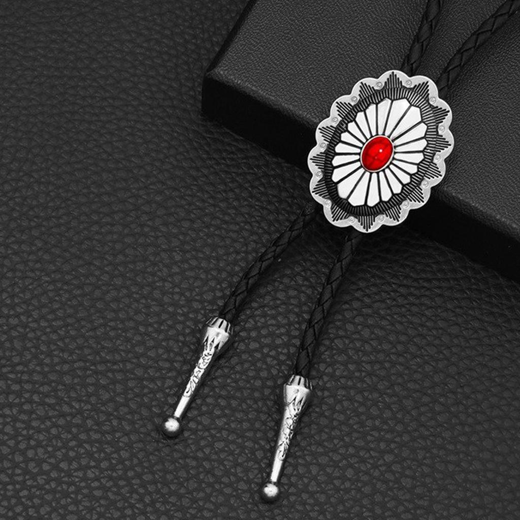 Elegant Bolo Tie with Engraved Pendant Cowboy Celts Necktie Western Necklace Cool Bola Tie Western Cowboy Costume