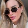 Women Oval Personality Sunglasses Luxury Brand Ins Style Eyewear Summer Sun Protection Sun Glasses Fashion Glasses Uv400