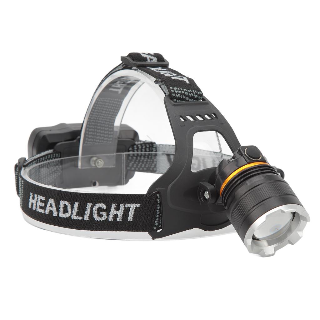 Rechargeable Headlamp High Brightness Adjustable Zoom Lightweight Waterproof Head Flashlight for Outdoor Night Fishing