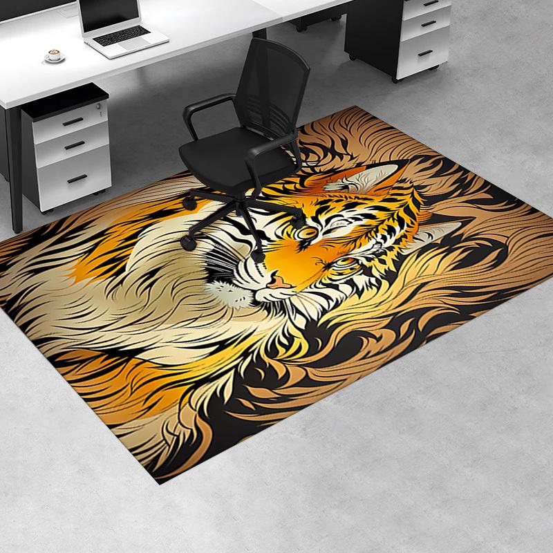 1pc. Tiger Print Rug for Home Decor, Office Carpet, Chair Cover, Outdoor Mat, Gift Idea - Vibrant Animal Design Flooring Solution