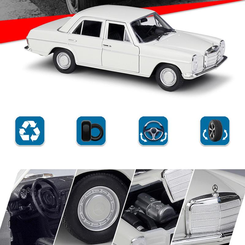 Welly 1:24 Scale Mercedes-Benz 220 Alloy Car Model Diecasts Metal Toy Vehicles Car Model High Simulation Collection Childrens Gifts