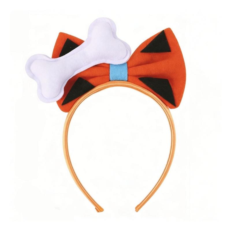 

Caveman Theme Headband For Kids With Elastic Design Bowknot Hairhoop For Halloween And Costume Parties Gathering 1
