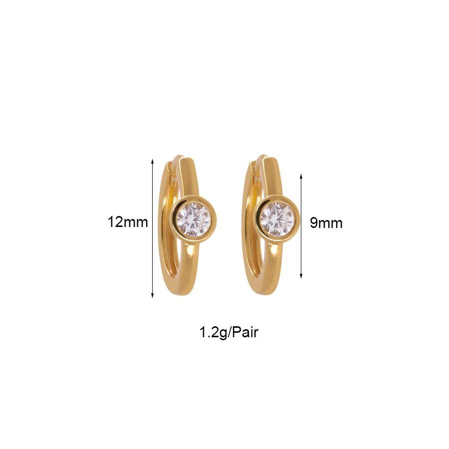 CRMYA Gold Plated Hoop Earrings For Women Classic Cubic Zirconia Piercing Women's Big Hoop Earrings Set Jewelry