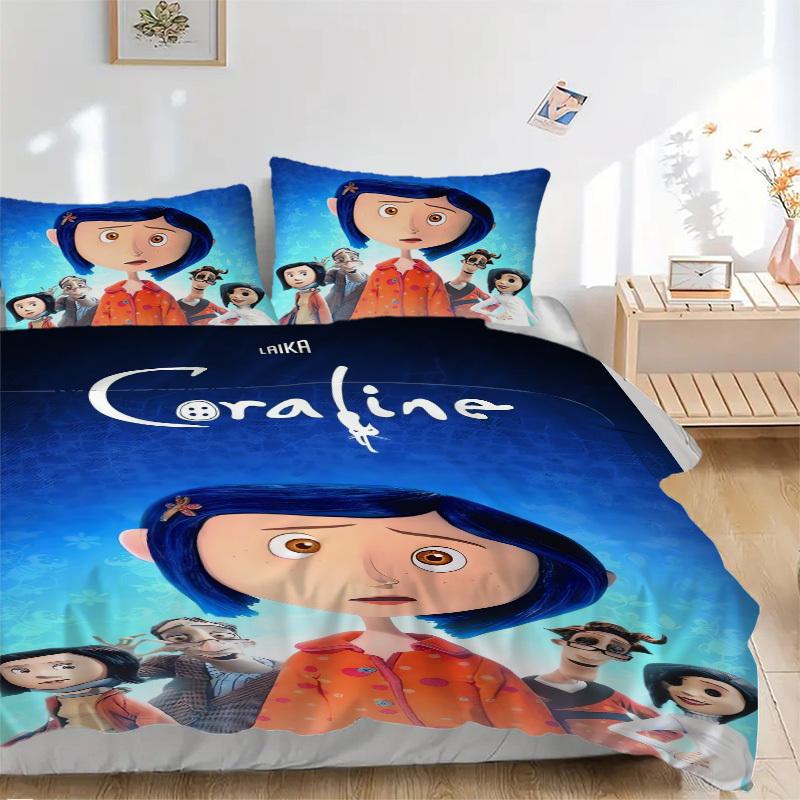 

Coraline: The Secret Door Bedding Set Comforter Cover Gift for Bedroom,Includes 1 Cover and 2 Pillowcases, No InsertB639 135x200cm