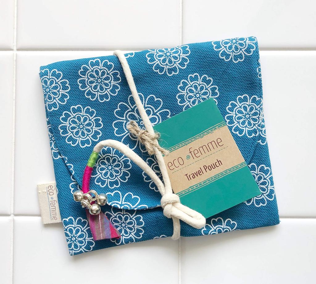 Cloth Sanitary Napkins from South India Daily 6 Count GOTS Certified "Eco Femme" (Skin-Tone, Waterproof/Non-Waterproof) - Lightweight, Use, + Pouch,