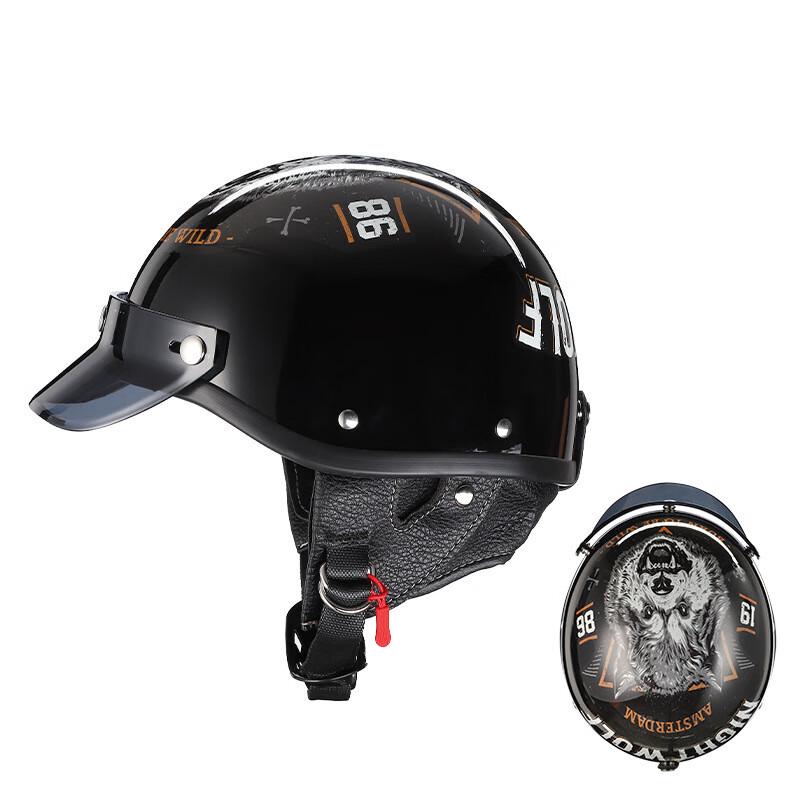 GOWKE Vintage Motorcycle Half Helmet One Size
