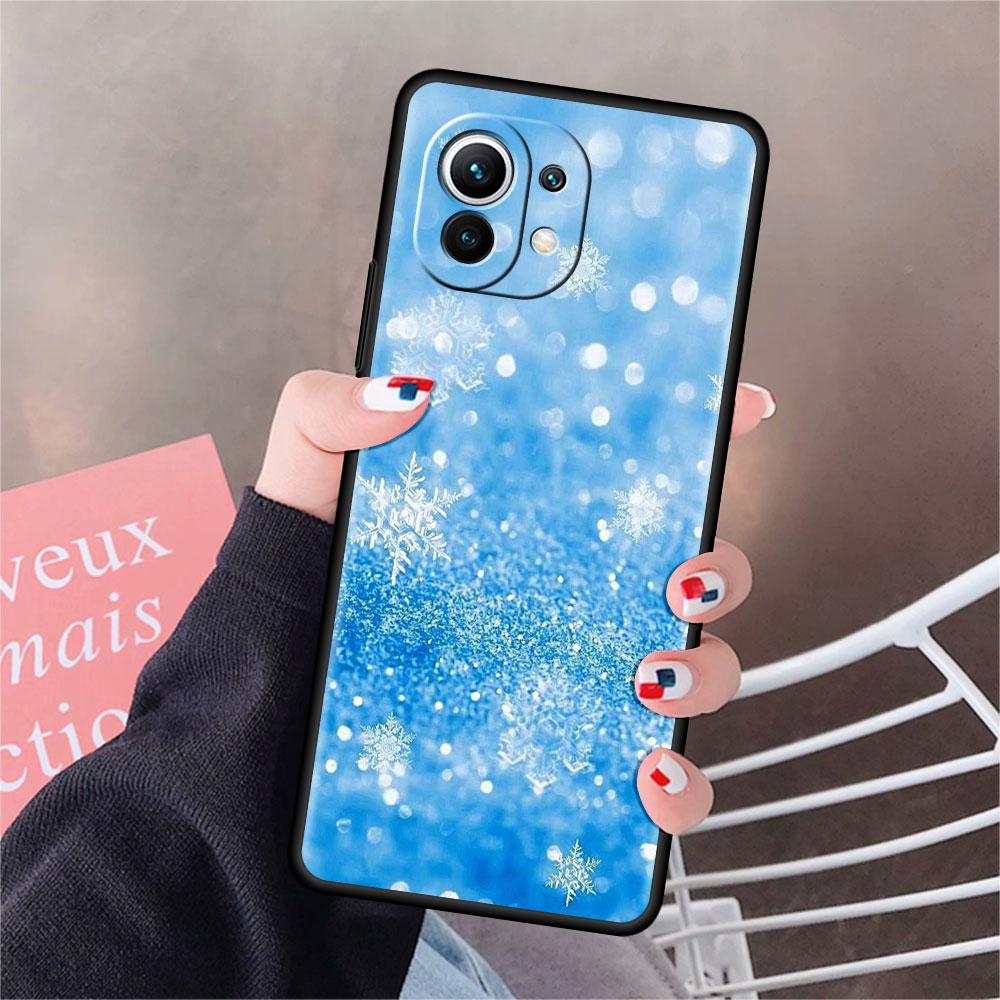 Měkké silikonové pouzdro pro Xiaomi Mi 11 Lite 5G NE 11T Pro 12S Ultra 12 Note 10 10T 9T Kryt na telefon Nárazník Funda Sněhobílá Vločka