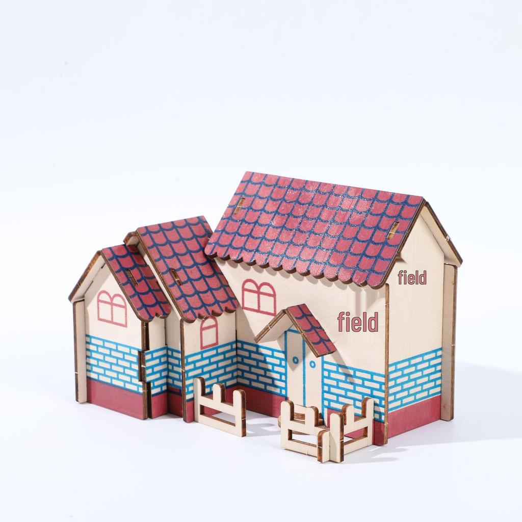 3D Wooden Puzzle Villa: DIY Small House Model for Boys and Girls