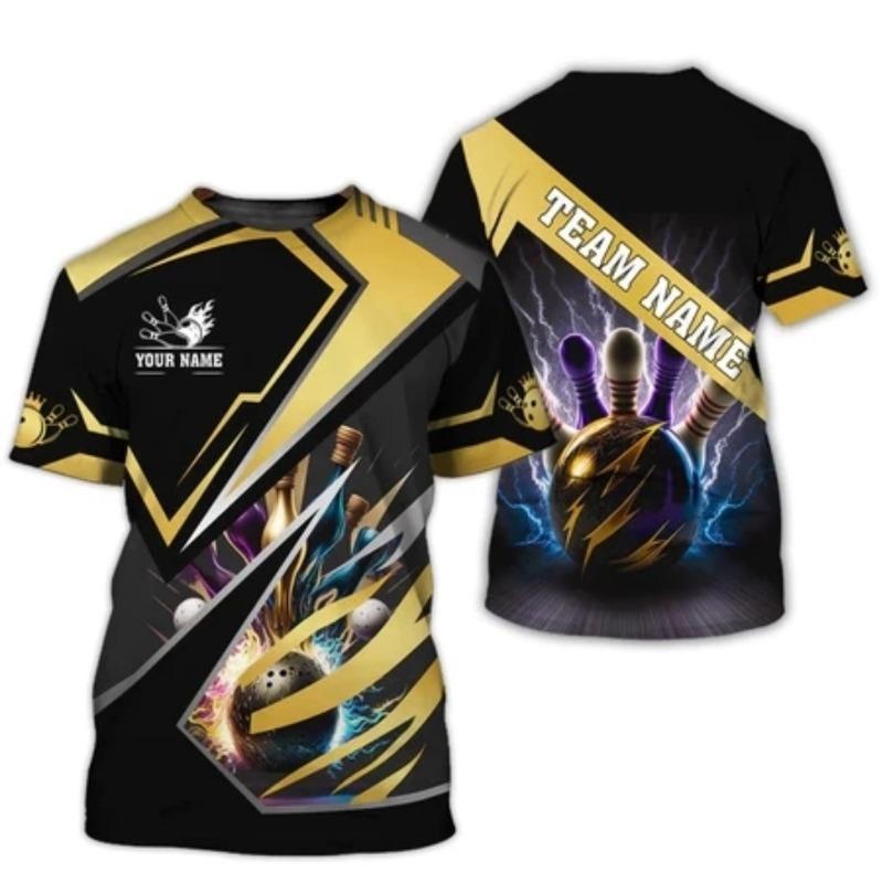 

Футболка мужская развлекательная с принтом в виде боулинга, серия игр в боулинг, повседневная футболка, топ 5XL