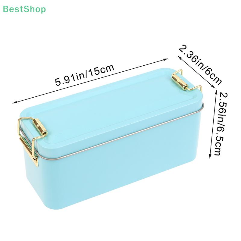 Old-fashioned Rectangular Tinplate Box With Lid High Quality Metal Storage Box Cake Packaging Box Durable With Buckle Candy Box