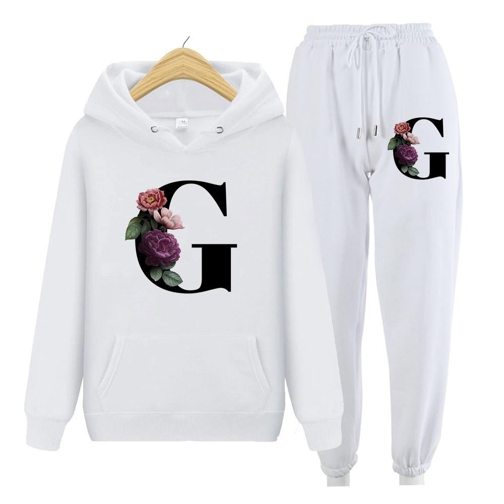 Women Sweatshirt Long Sleeve Hoodies Harajuku Hoodie Vintage Letters Print Sweatshirts Two Piece Sets Hoodies