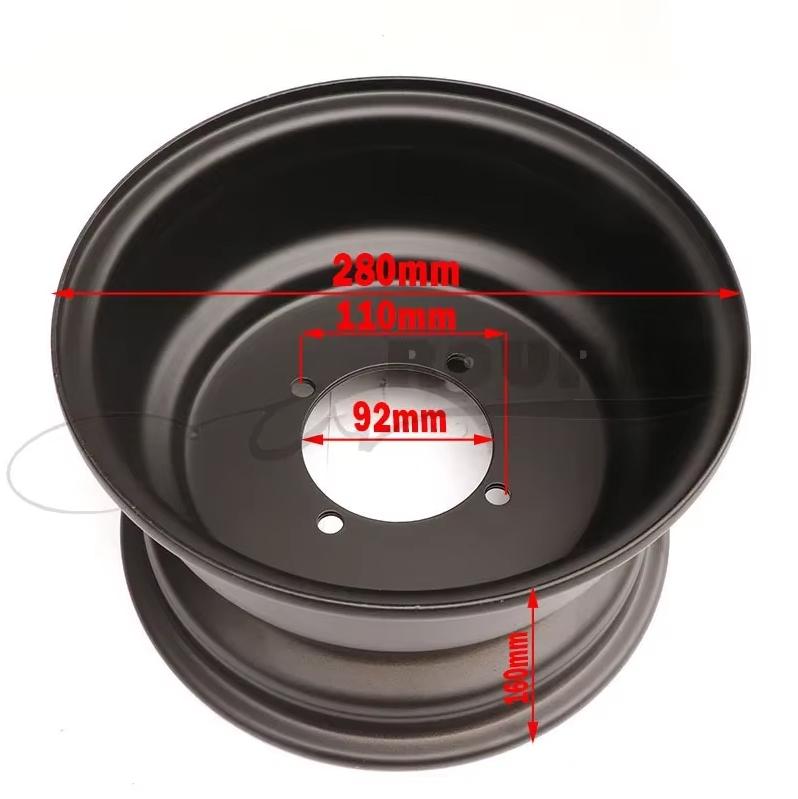 ATV 10 inch four-hole front and rear iron wheels for 22x10-10,  22x7-10 tires four-wheel Atv Go kart wheel parts
