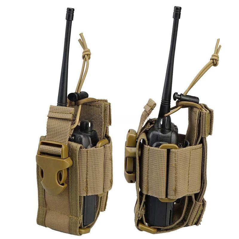 1Pc Adjustable Radio Holder Bag Molle Two Way Radio Holster Pouch Holder Nylon Duty Storage Case Walkie Talkie Bag