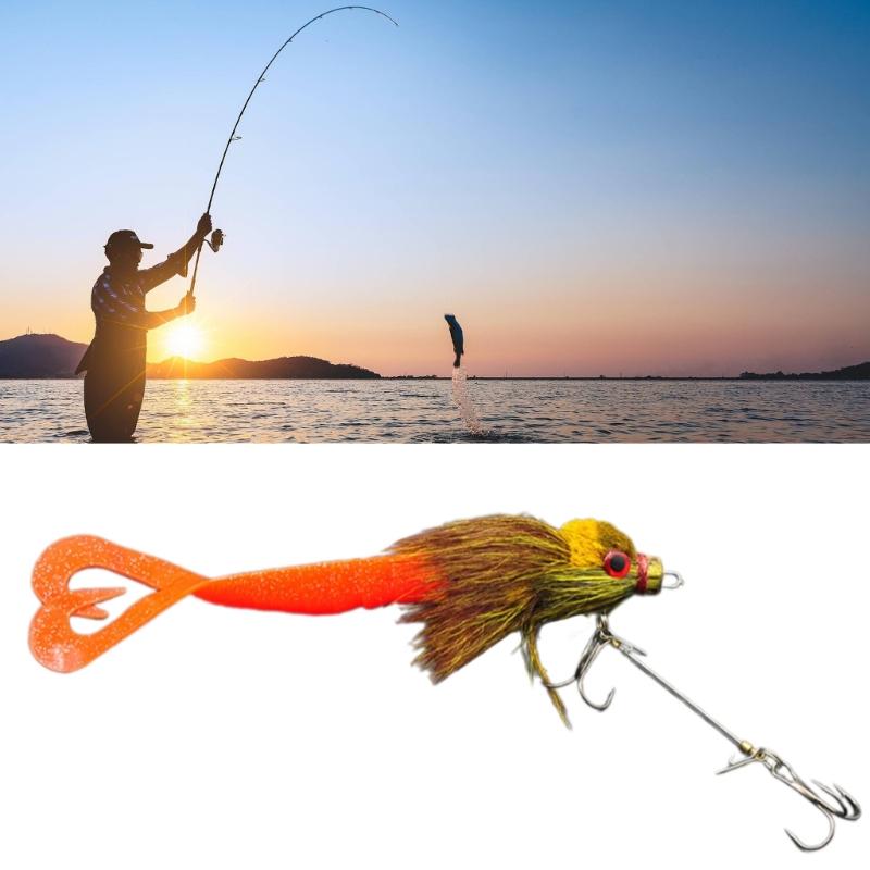 Realistic Artificial Baits with Soft Plush Texture Enhances Casting Performances for Beginner Fishermen Fishing Hair Lure