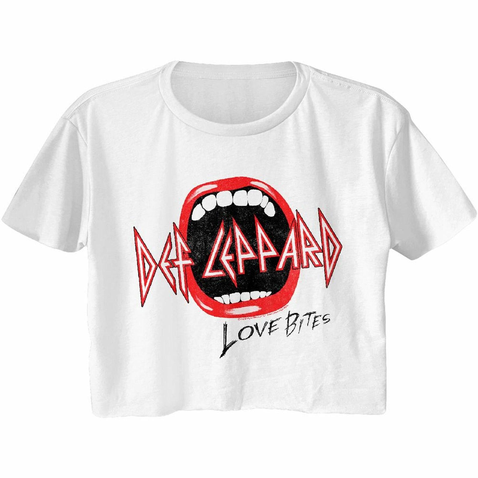 Def Leppard Mouth White Women s Festival Cali Crop T-Shirt M