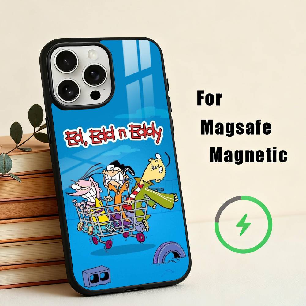 Funny C-Cartoon-N E-Ed E-Edd N Eddy Phone Case For iPhone17,16,15,14,13,12,11 Plus,For Magnetic Wireless Charge Cover
