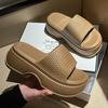 Thick-bottomed cool slippers women's summer outdoor beach non-slip heightening tide versatile one-word outer wear slippers