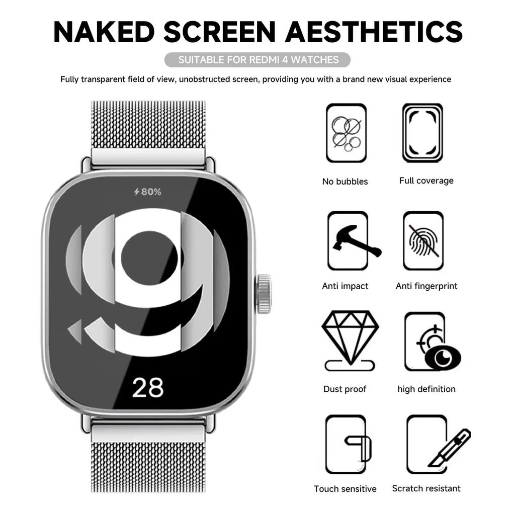 Tempered Glass for Xiaomi Redmi Watch 5 3 Active Lite Smart Watch Screen Protector Anti-Scratch Mi Redmi Watch 4 Prottiecve Film
