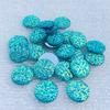 Diy 40pcs 14mm Round Flower Pattern Flat Back Party Decoration Button Lane Stone scrapbook.-A30