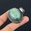 Natural Tibetan Turquoise Gemstone 925 Sterling Silver Pendant 1.51" S9Q90