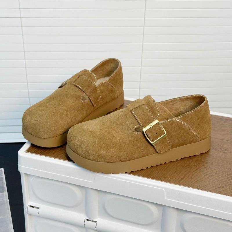 

Platform women s shoes new autumn and winter wear one pedal lazy single shoes Boken bag head half slippers 40 хаки