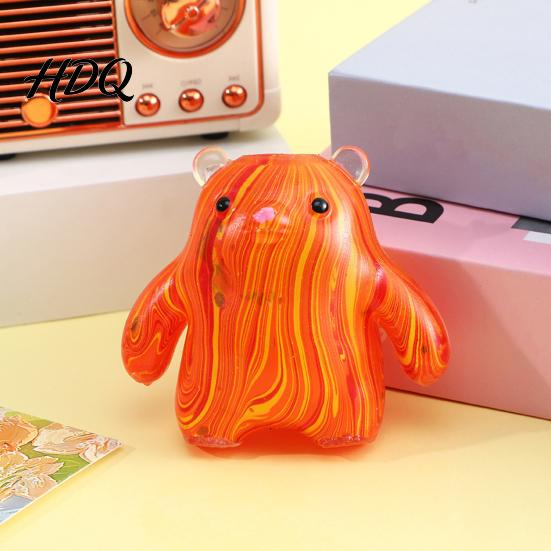 Soft Gel Stress Ball Bear Squeeze Toy Slow-Rising TPR Fidget for Relief Anxiety Decompression Gadget Students Adults Portable Novelty Gift