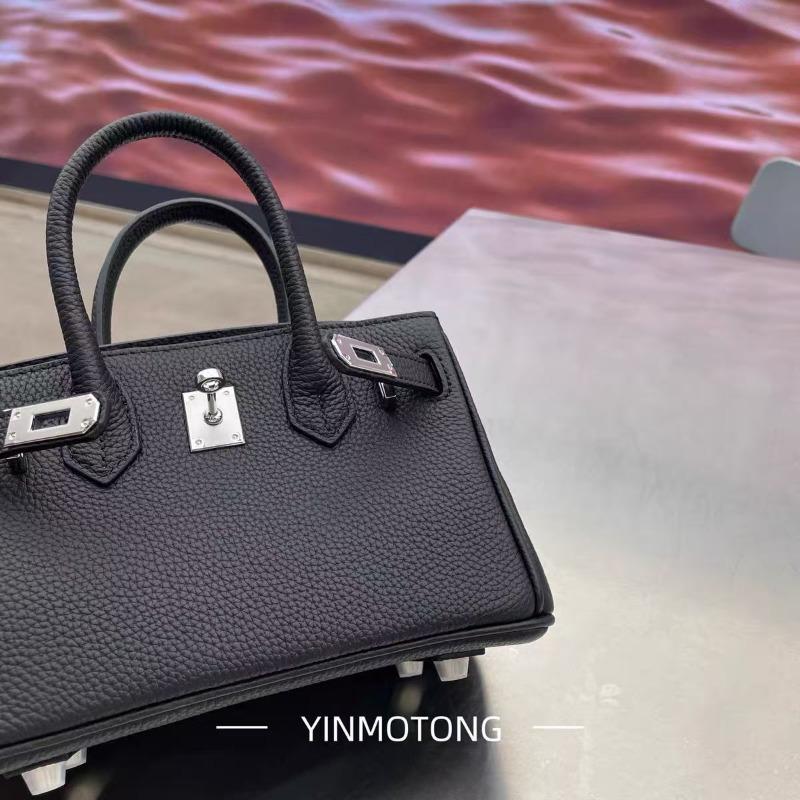 Lychee pattern platinum bag PU leather handbag large-capacity bag women's new trendy fashion shoulder bag