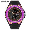 Sanda Multifunctional Sports Watch for Teen Boys: Dual Display, Luminous, Waterproof, with Alarm