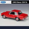 Welly 1/24 Mercedes-Benz 230SL Alloy Sports Car Model Diecast Metal Classic Retro Old Car Vehicle Model Simulation Kids Toy Gift
