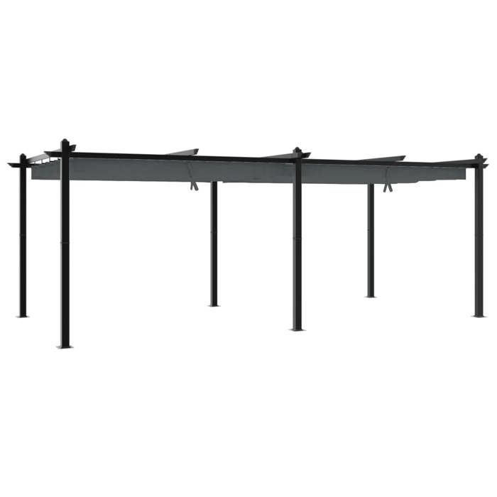 VidaXL Tonnelle avec toit rétractable anthracite 3x6 m aluminium, tonnelle de jardin, tonnelle de patio, pavillon de jardin, 3217062
