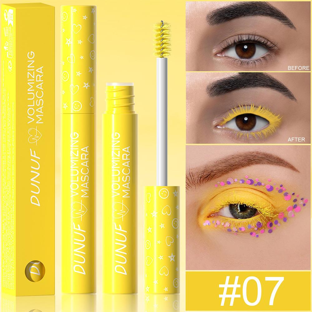 DUNUF Colored Mascara - Long-Wearing, Curling, Volumizing Mascara, Waterproof & Sweatproof, Slim Brush for Precise Application 8 colors