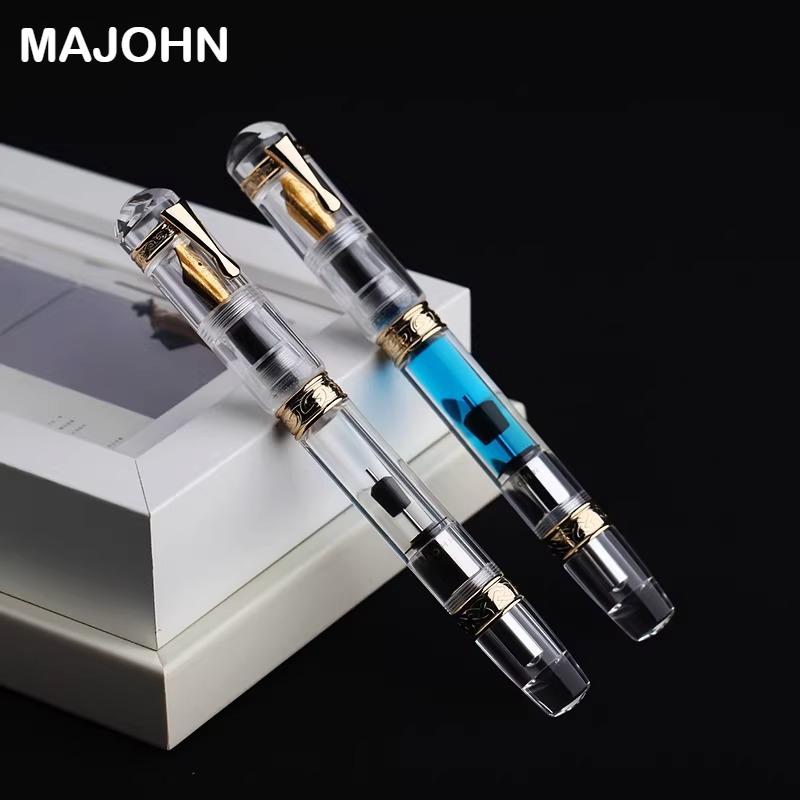 MAJOHN C5 High-efficiency Ink-absorbing Acrylic Fountain Pen Innovative Push-type Piston Vacuum Large-capacity Ink Writing Pen